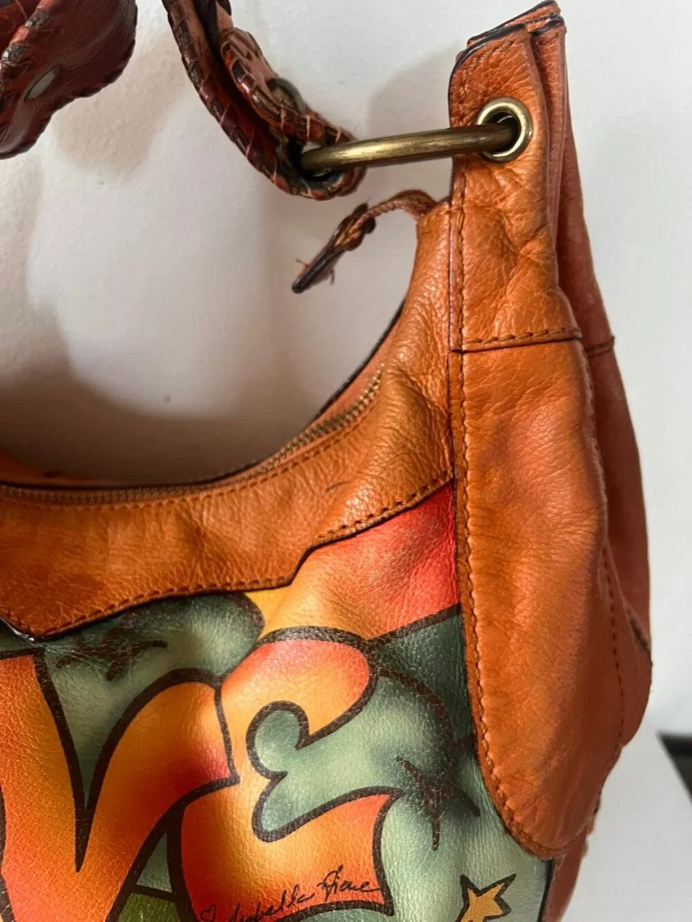 ISABELLA FIORE LOVE DOVE HOBO LEATHER BAG